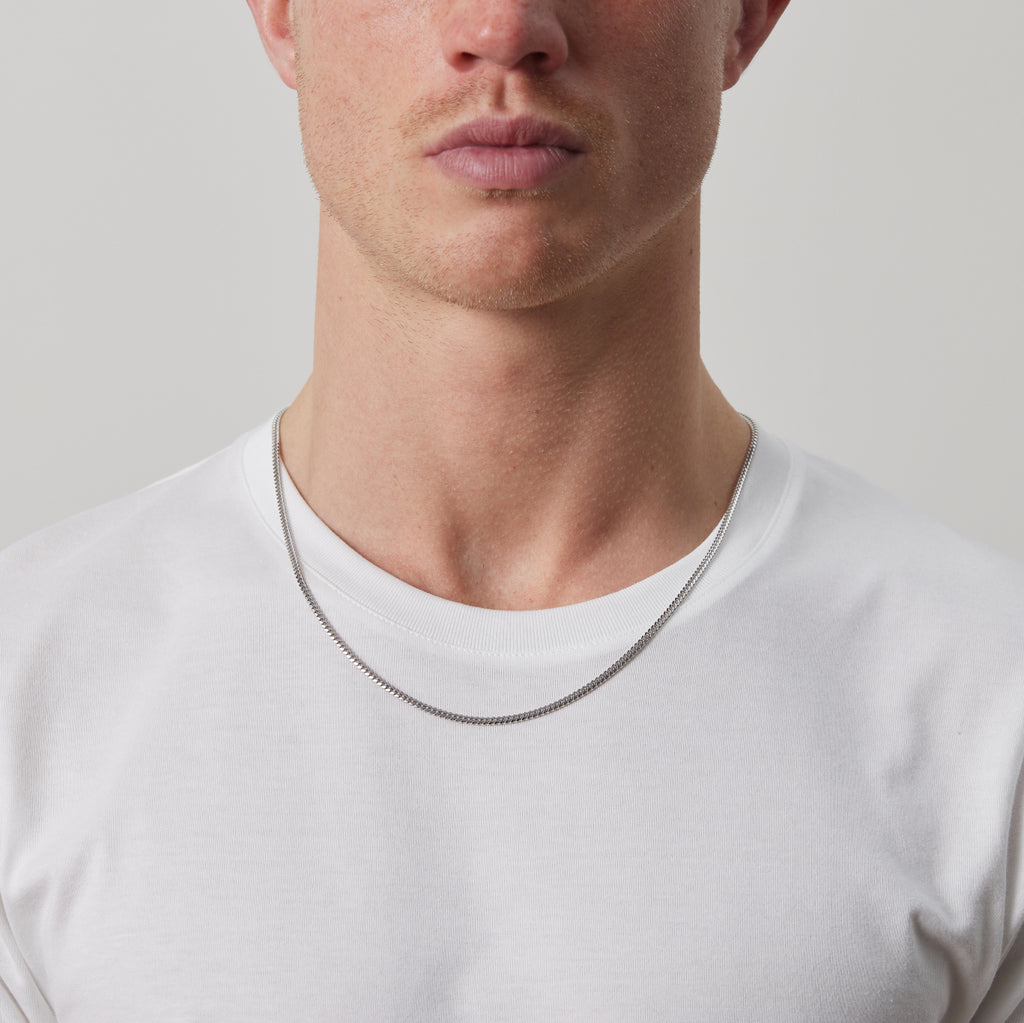 Thin sterling silver cuban link chain