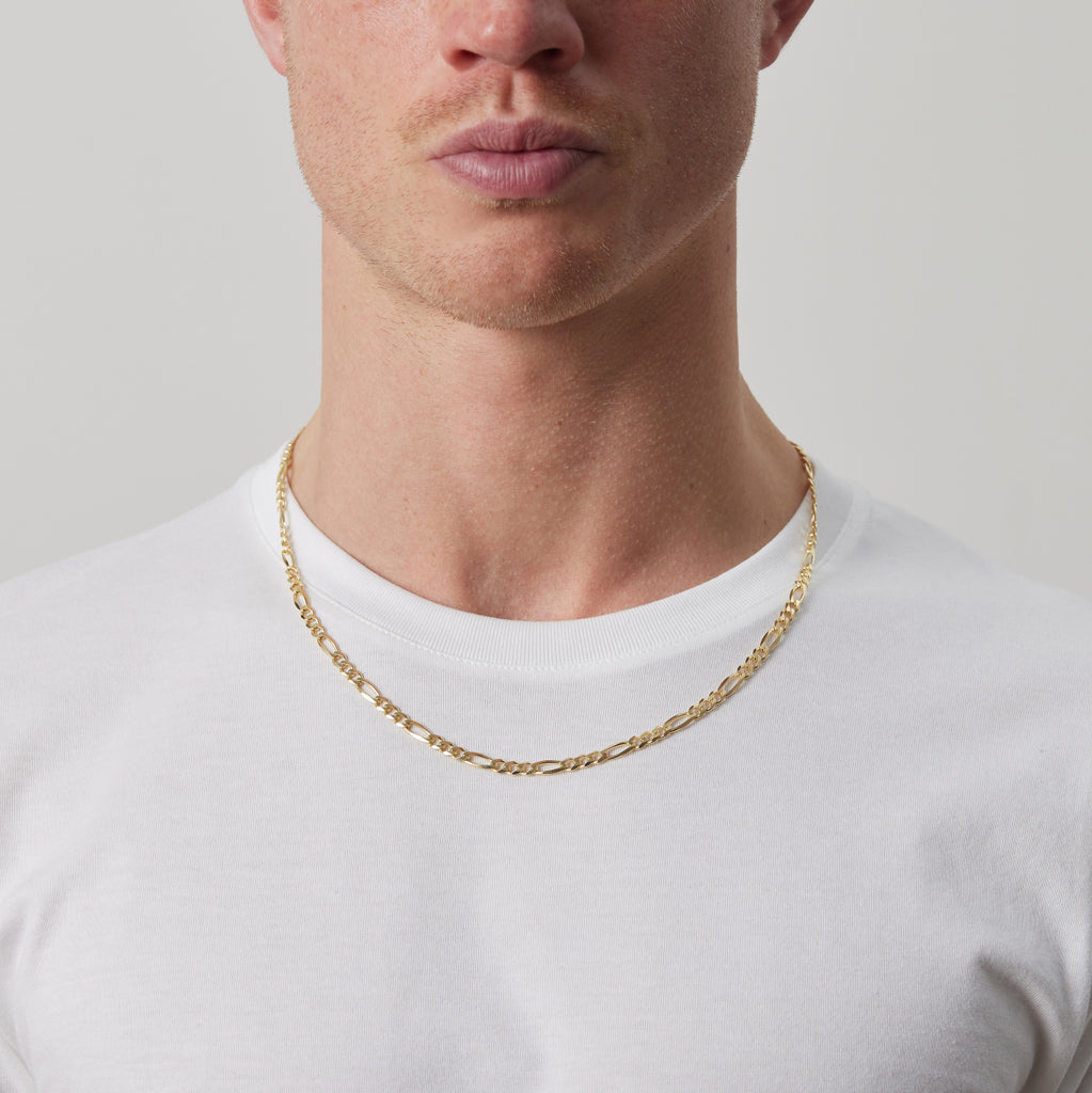 Gold Figaro link chain 18k gold