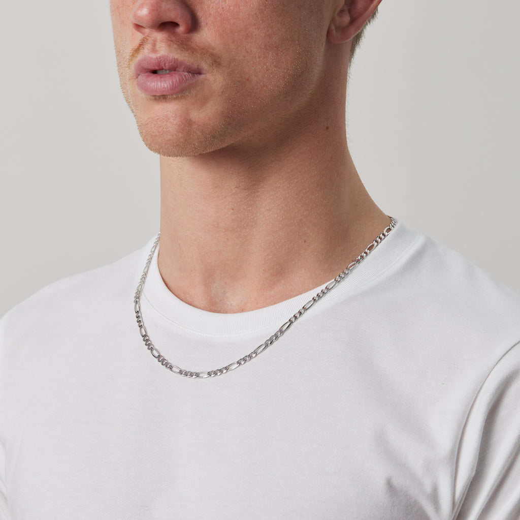Silver Figaro chain necklace